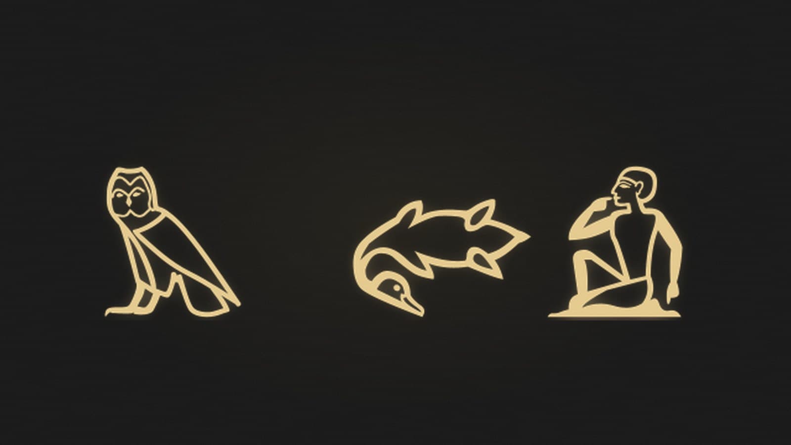 The Egyptian sentence do not fear written in hieroglyphs, rendered in gold