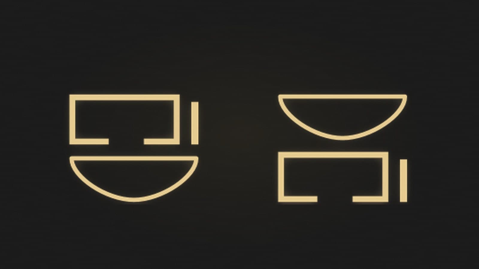 The Egyptian phrases every house and lord of the house written in hieroglyphs, rendered in gold