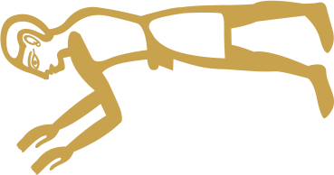 The Egyptian hieroglyph known as the falling man sign, A15