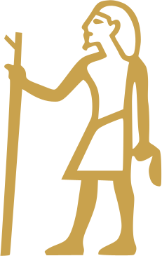 The Egyptian hieroglyph known as the official sign, A21