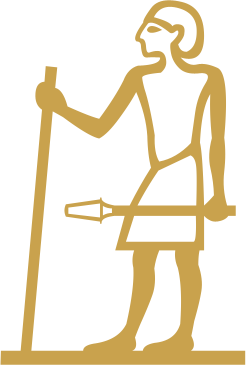 The Egyptian hieroglyph known as the statue sign, A22