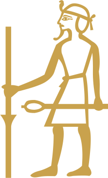 The Egyptian hieroglyph known as the king with staff sign, A23