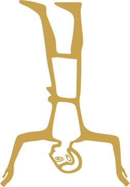 The Egyptian hieroglyph known as the man upside down sign, A29