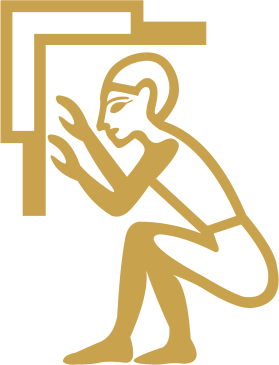 The Egyptian hieroglyph known as the hiding man sign, A5