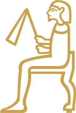 The Egyptian hieroglyph known as the noble seated sign, A51