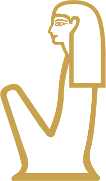 The Egyptian hieroglyph known as the woman sign, B1