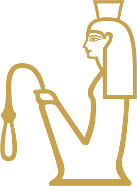 The Egyptian hieroglyph known as the queen sign, B7