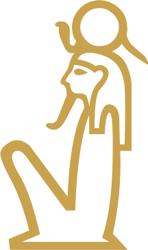 The Egyptian hieroglyph known as the deity sign, C1