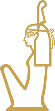 The Egyptian hieroglyph known as the maat sign, C10