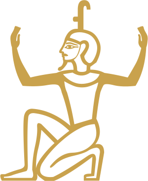 The Egyptian hieroglyph known as the heh sign, C11