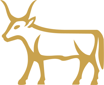 The Egyptian hieroglyph known as the bull sign, E1