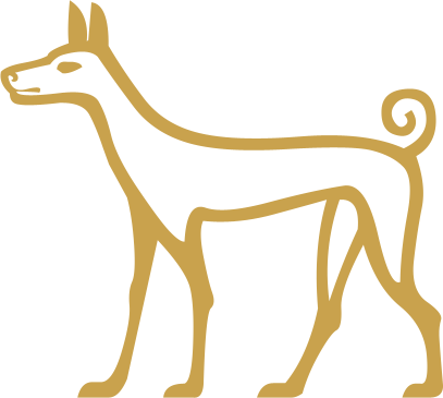 The Egyptian hieroglyph known as the dog sign, E14