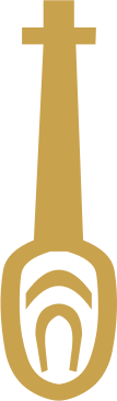The Egyptian hieroglyph known as the heart and windpipe sign, F35
