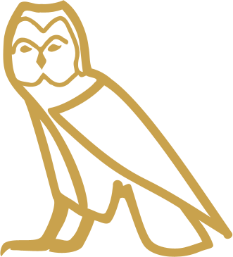 The Egyptian hieroglyph of a owl, the sign for the sound m