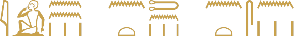 The three plural Egyptian independent pronouns written in hieroglyphs: a reed leaf and a man with his hand to his mouth for we, then two words beginning with water and loaf
