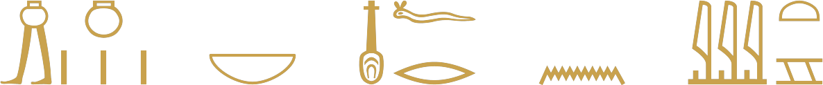 The Egyptian phrase all good produce of the country written in hieroglyphs