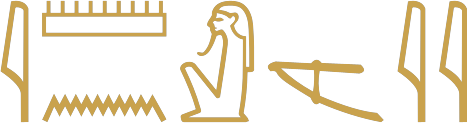 The Egyptian phrase beloved of Amun written in hieroglyphs, with the name of Amun before the hoe for beloved