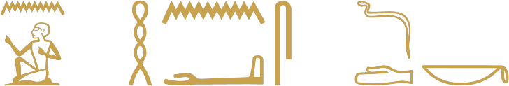 The Egyptian phrases to me, together with her and you say written in hieroglyphs
