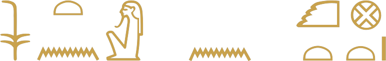 The Egyptian phrase the king of Egypt written in hieroglyphs, with the ripple of water for n between the two nouns