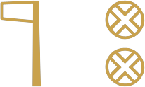 The Egyptian phrase local god written in hieroglyphs: the flag sign for god, then the town sign twice