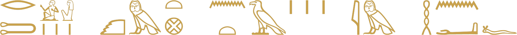 The Egyptian phrase people of Egypt who were there with him in hieroglyphs: mouth, rope, man, woman, strokes; skin, owl, loaf, town; water, loaf, bird, strokes; reed, owl; wick, water, arm, viper