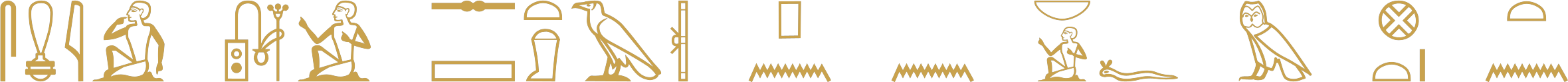 The Egyptian sentence the scribe reports this secret to his lord in this city written in hieroglyphs, beginning with the verb smi