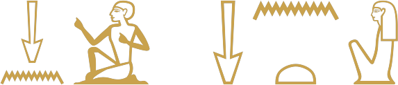 The Egyptian words for brother and sister written in hieroglyphs