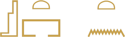 The Egyptian phrase this place written in hieroglyphs: a seat, a loaf over a house plan, then a loaf over the ripple of water